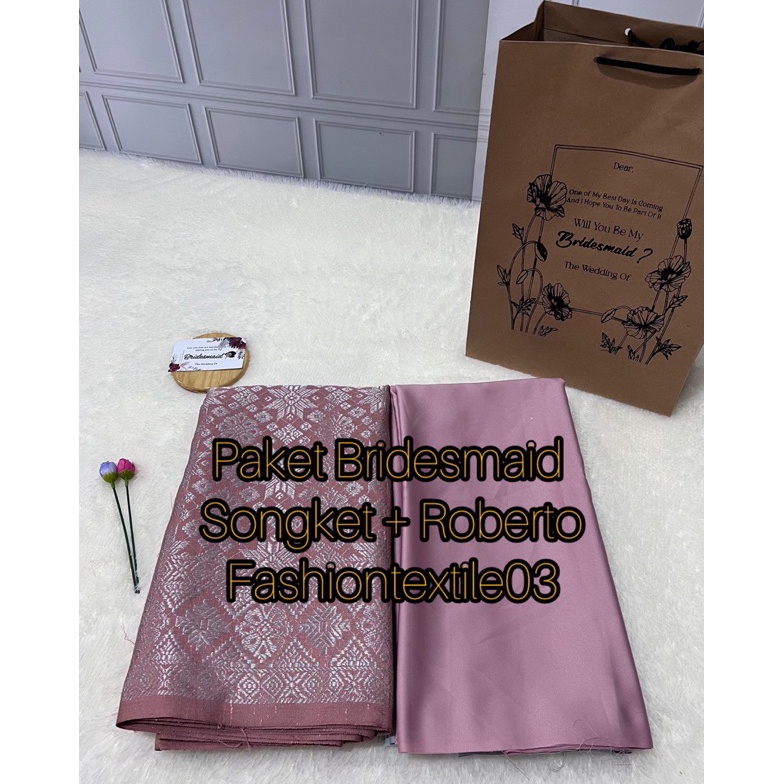 KODE L34L PAKET BRIDESMAID BAHAN SONGKET  ROBERTO CAVALI  SERAGAMAN  BAJU NIKAH