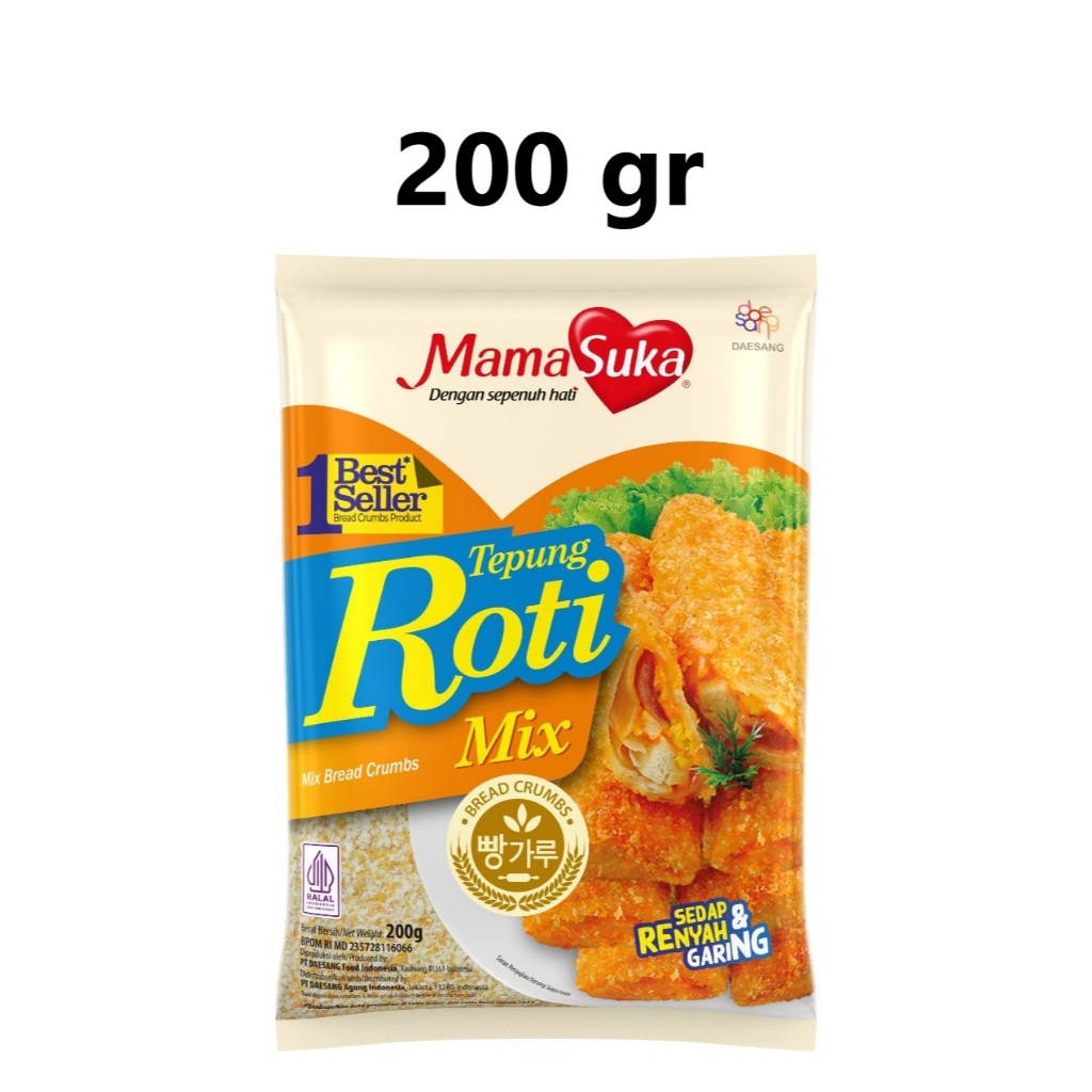 

MamaSuka Tepung Roti Mix 200gr Mama Suka Bread Crumbs Risoles Nugget Udang Roti Goreng