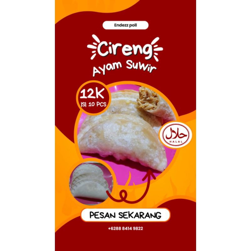 

Cireng Ayam Suwir Endezz Poll isi 10 pcs (Frozen Food)