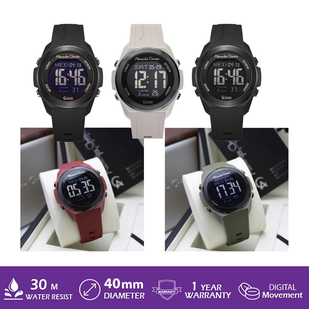 ALEXANDRE CHRISTIE AC 9342 DIGITAL JAM TANGAN UNISEX ORIGINAL