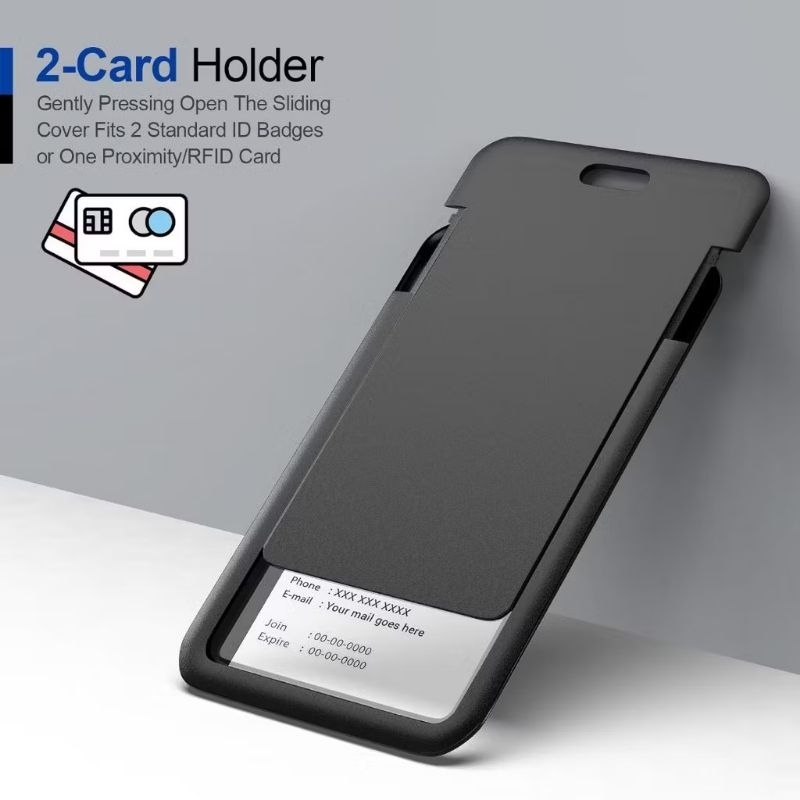 

Id Card Holder Name Tag Dorong Frame Id Card Slide Casing Kartu Id Card Hard Plastik Warna Hitam