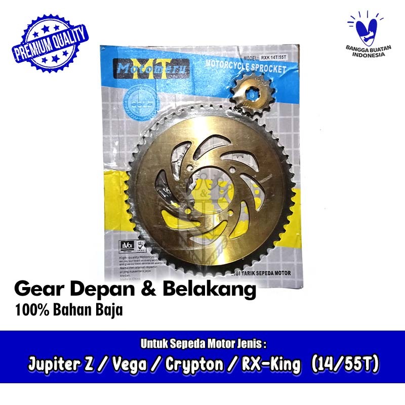 Gear Gir Tarik Depan Belakang 14 - 55 T Yamaha Jupiter Z Vega R F1ZR RXK RX King Bahan baja