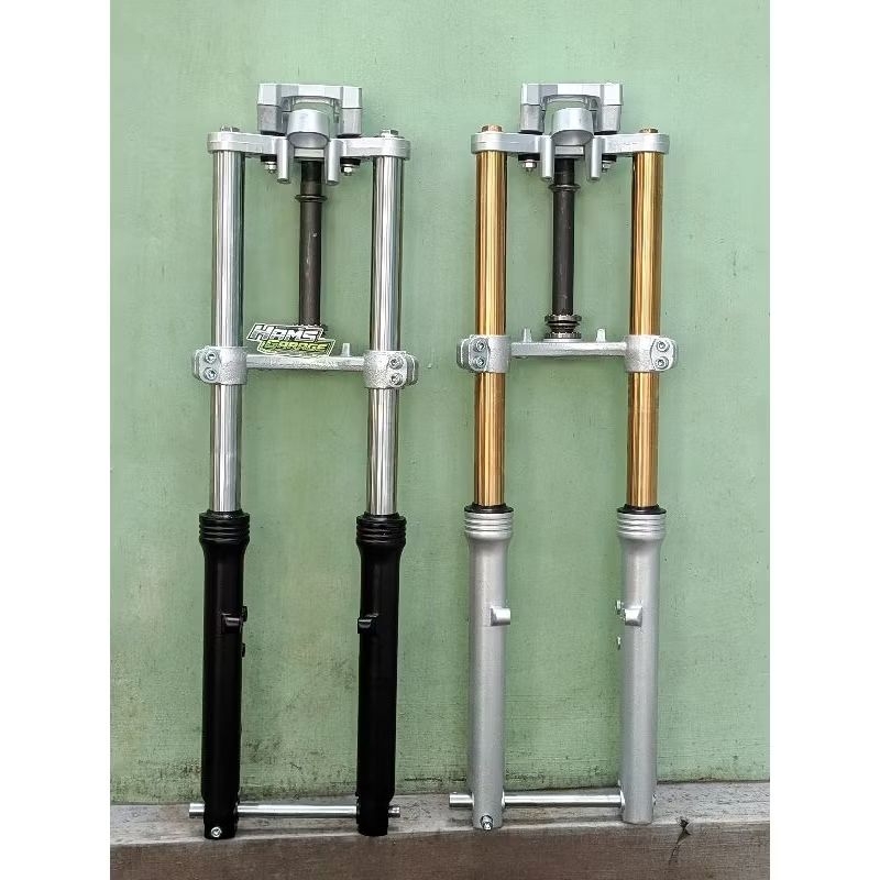 SHOCK DEPAN NINJA CAKRAM KANAN  SKOK IMPORT SILVER SEGITIGA ATAS R OLD BAWAH RR AS BOTTOM RR SHOCKBR