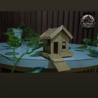 Miniatur rumah aquarium,rumah kelomang,miniatur rumah bambu
