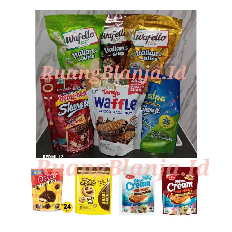 

BENG BENG SHARE IT FESTIVE Isi 25pcs Wafer caramel crispy chocolate falue fun pack