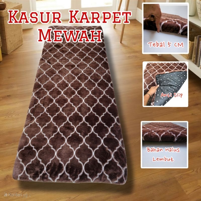 Kasur Karpet Mewah Bulu Tebal 5 cm  Halus Minimalis Cocok anak kost anak pondok COD