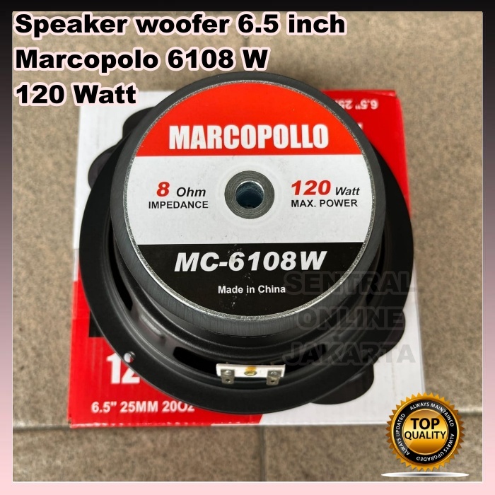 SPEAKER WOOFER MARCOPOLO 6108 W MC6108 6.5in MC 6108W 6.5inch 120 Watt ORIGINAL