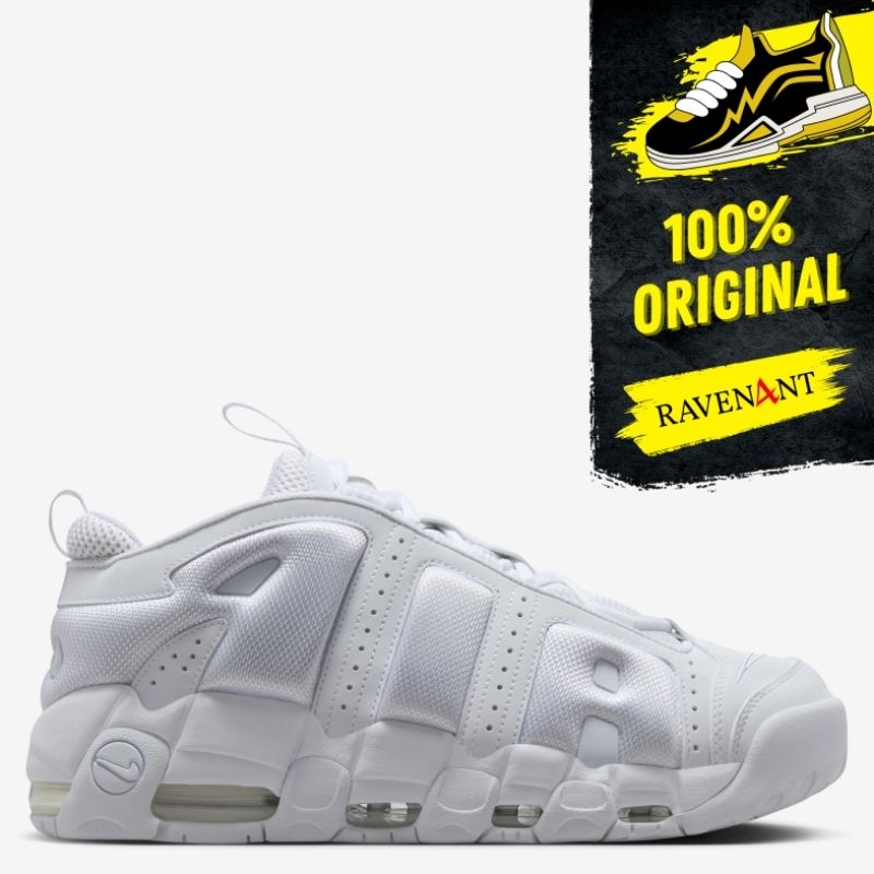 NIKE Air More Uptempo Low Triple White ORIGINAL - Sepatu Sneakers Pria