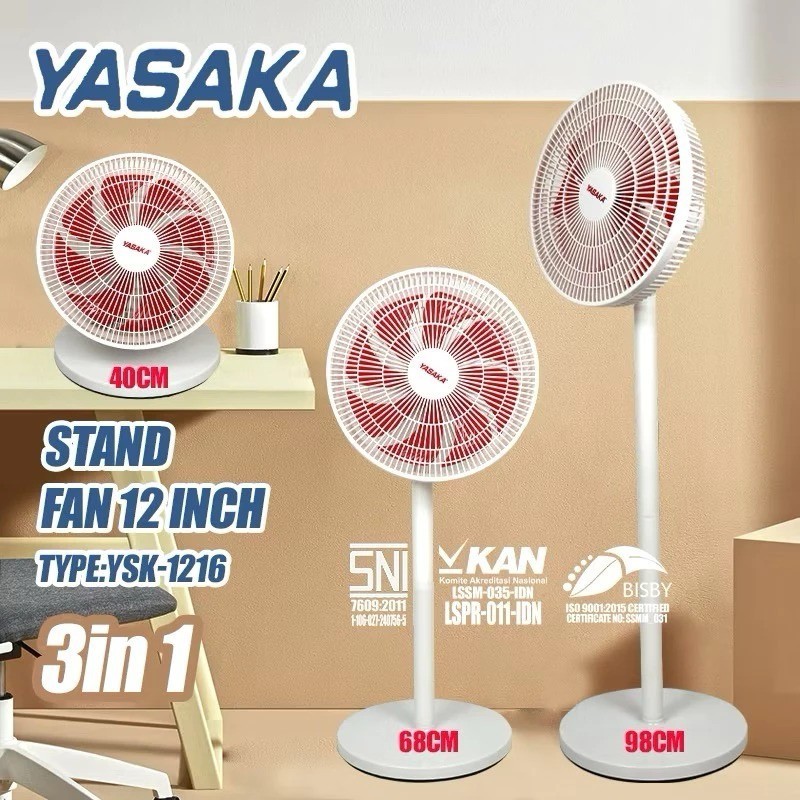 KIPAS ANGIN BERDIRI YASAKA 12 INCH/STAND FAN 3 IN1 /KIPAS MURAH/elektronik/kipas angin BATAM