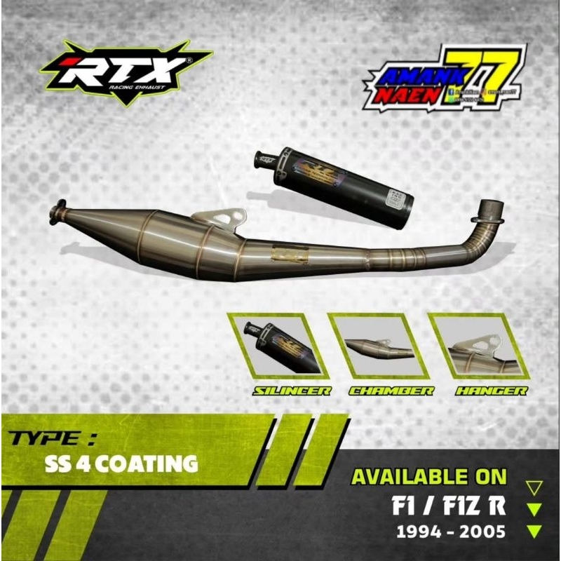 knalpot rtx ss 4 coating stenless f1zr