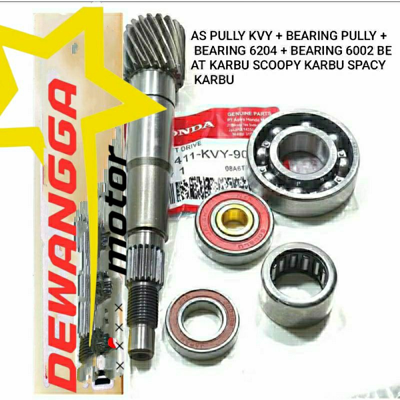 AS PULLY KVY + BEARING PULLY + BEARING 6204 + BEARING 6002 BEAT KARBU SCOOPY KARBU SPACY KARBU