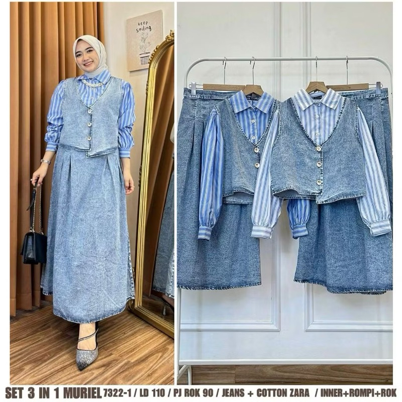 Set rok Muriel - Set Rok Jeans Rompi Z@ra - Setrok Vest jeans Zara Denim