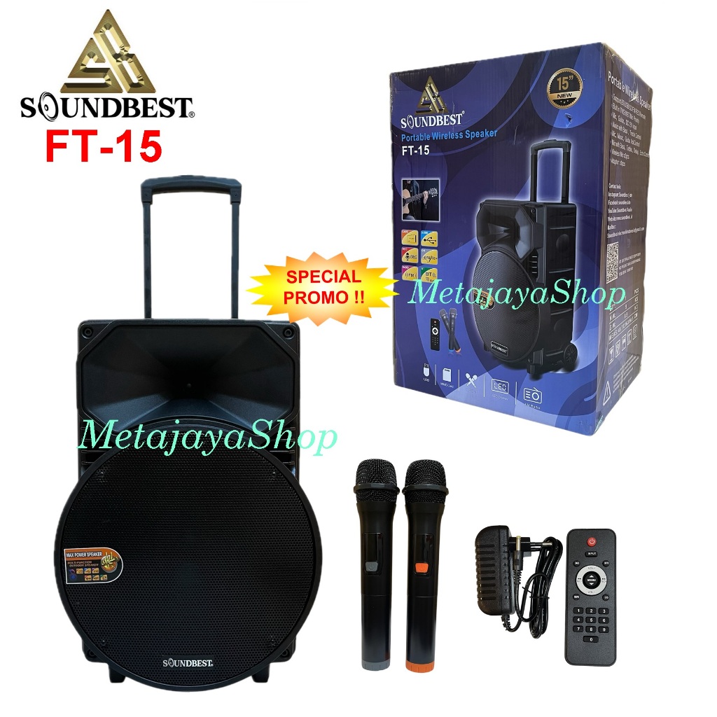 Speaker Portable Wireless Soundbest FT15 soundbest ft 15 portable 15 inch