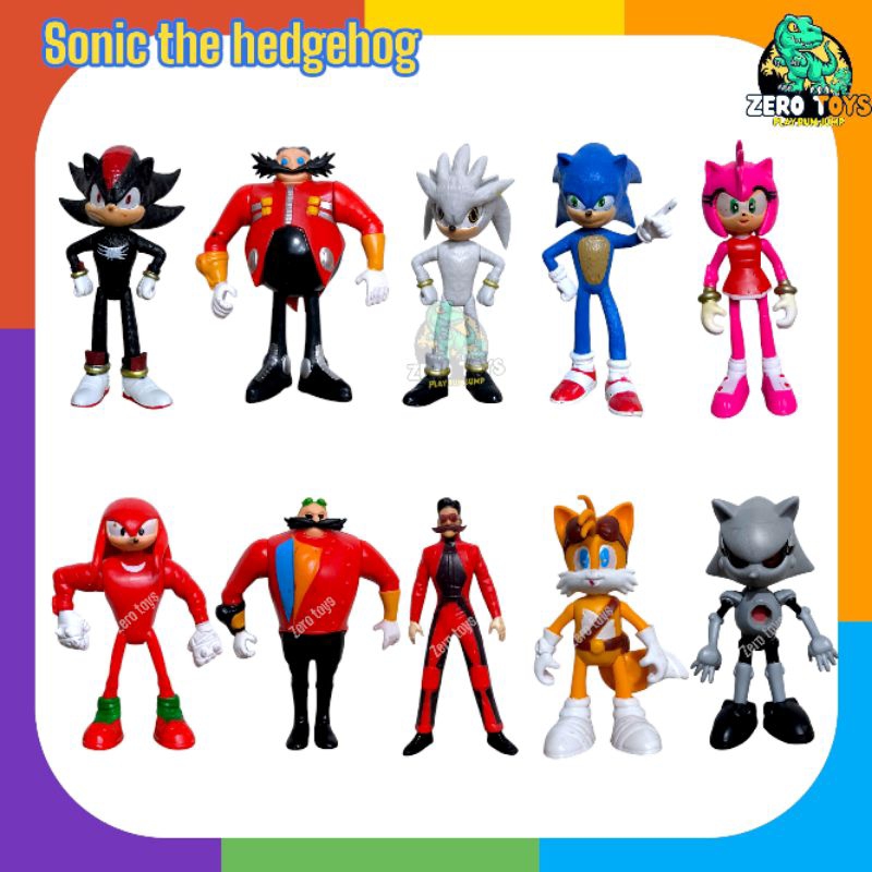 SONIC THE HEDGEHOG 10pcs- Figure Set besar mainan pajangan figur super sonic