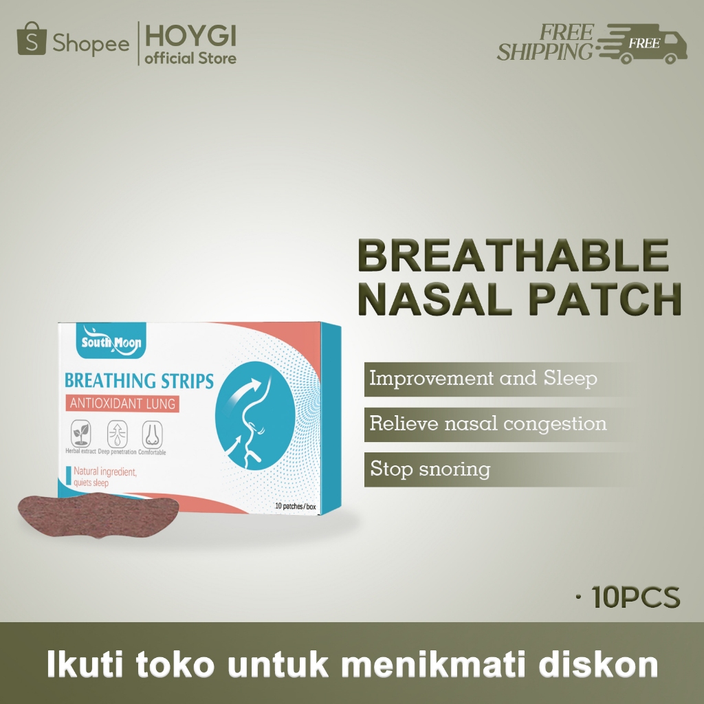 South Moon Breathe Easy Patch 10pcs Plester Hidung Breath Nasal Strip Anti Snore Improve Sleep Relie