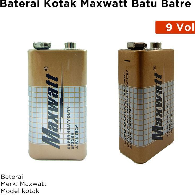 battery hw kotak Baterai Kotak Maxwatt Batu Batre 9v Battery 9 Volt 9V 9volt