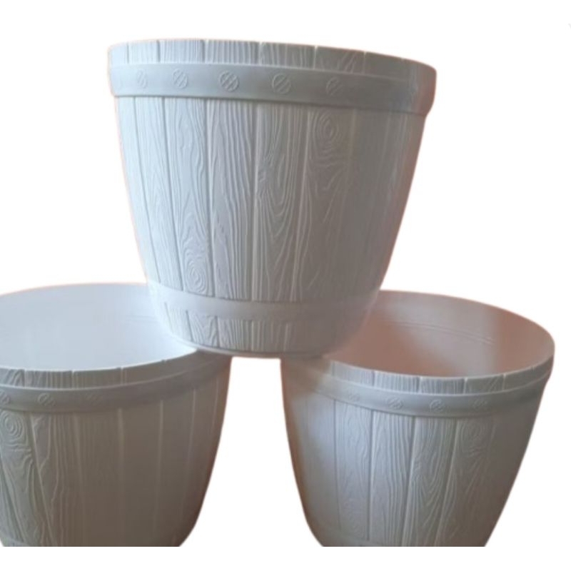 Pot Plastik Putih Besar/Pot Gentong Tipe 42Putih/ Pot Gentong 42 Putih Lovenia Pot Plastik