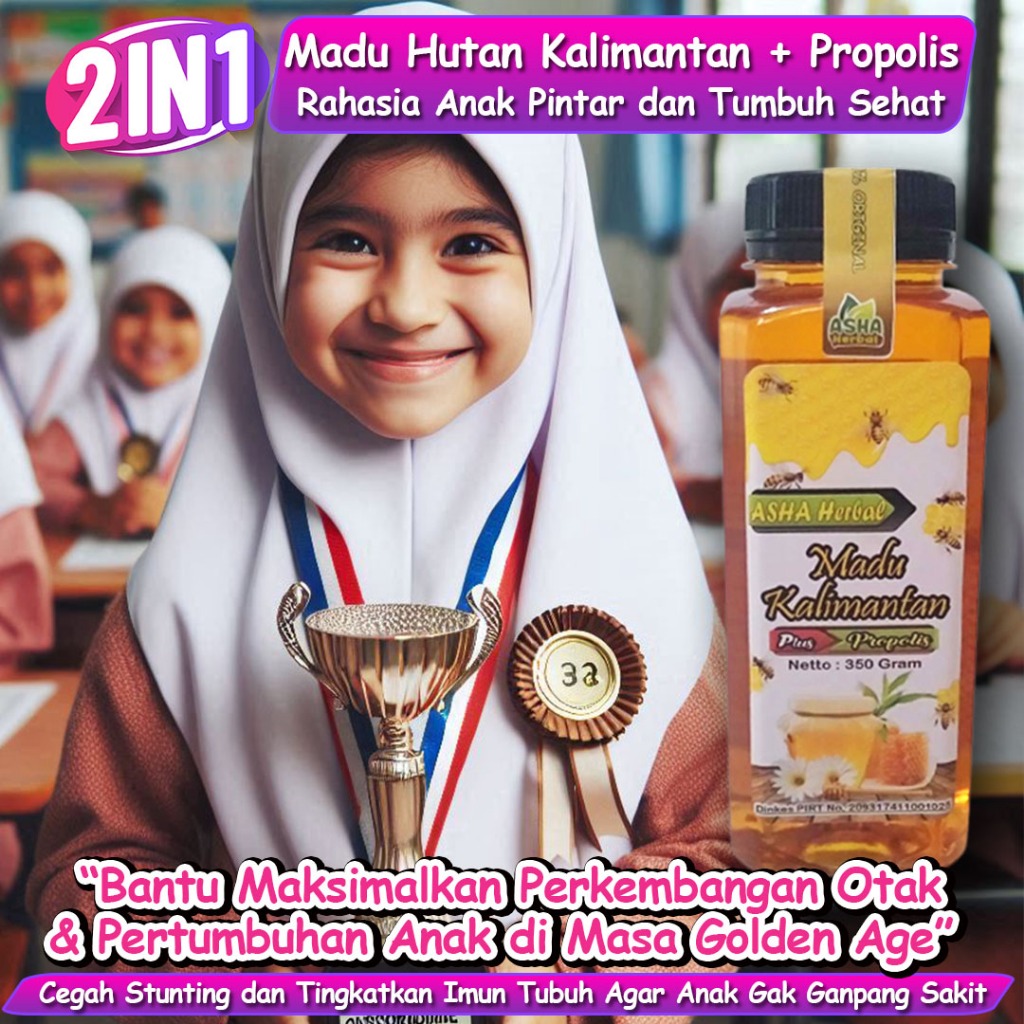 

Madu + Propolis 350Gram Hutan Kalimantan Memaksimalkan Pertumbuhan dan Perkembangan Anak Cegah Stunting Gak Gampang Sakit