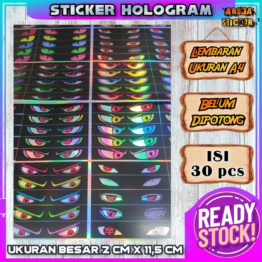 

90/30 PC STIKER STROBO MATA MINIATUR BUS Bahan Hologram Anti Air