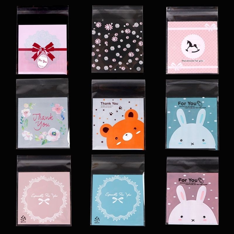 

[100 PC PLASTIK COOKIES 10X10 CM] Kantong Kemasan Plastik OPP Bening Transparant Tebal, Plastik Tas Natal, Goodie Bag, Kantong Bingkisan Kue Permen Hampers
