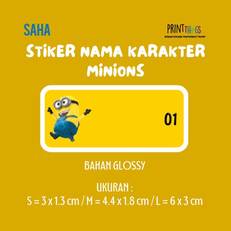 

STIKER NAMA GLOSSY KARAKTER MINIONS ANEKA MOTIF