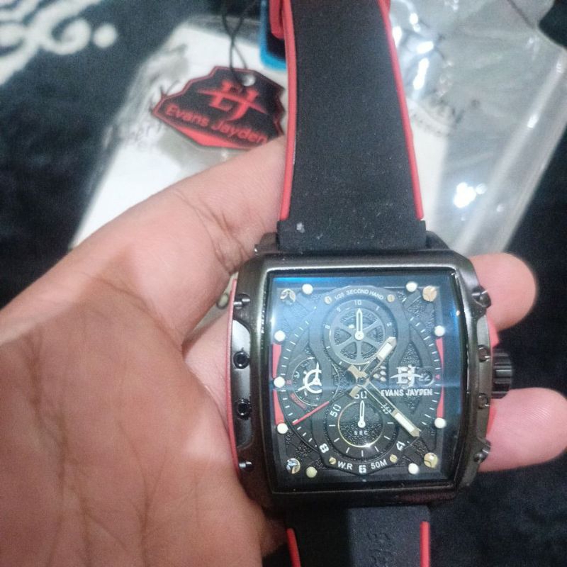 Buy 1 get 1 Jam tangan Kotak New Original Evans Jayden Sapphire EJ-9550