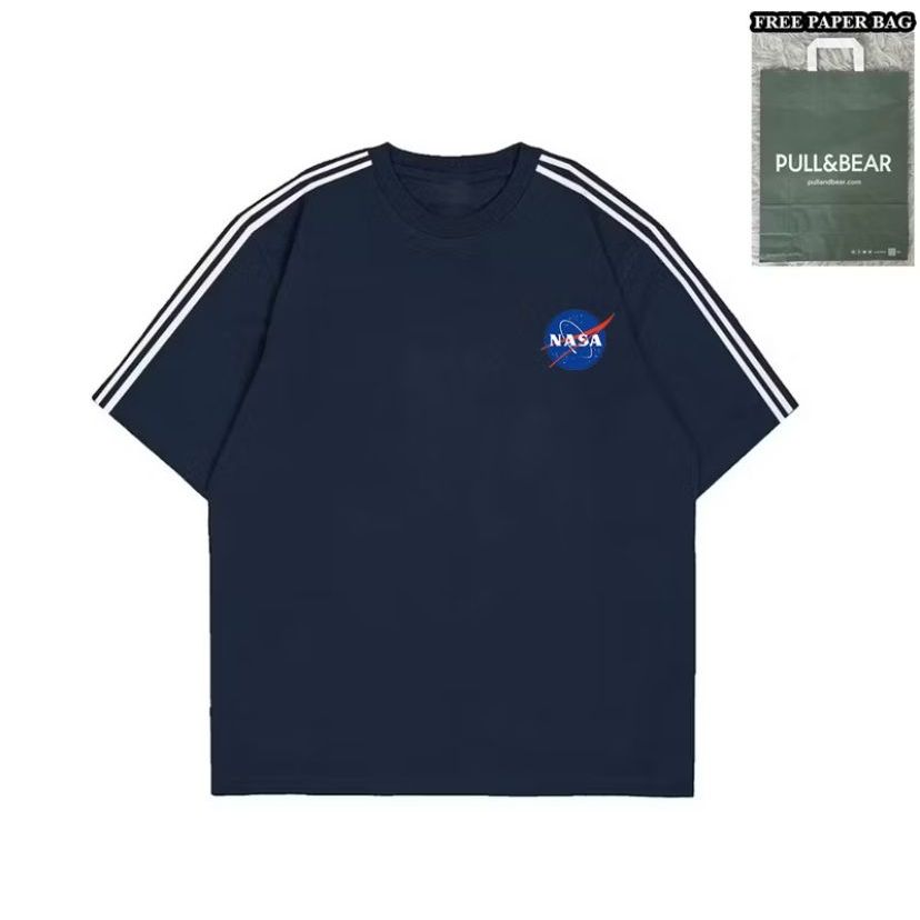 { FREE PAPER BAG } T-Shirt Baju Kaos Nasa Navi X Pull and Bear Premium Quality by Fluit