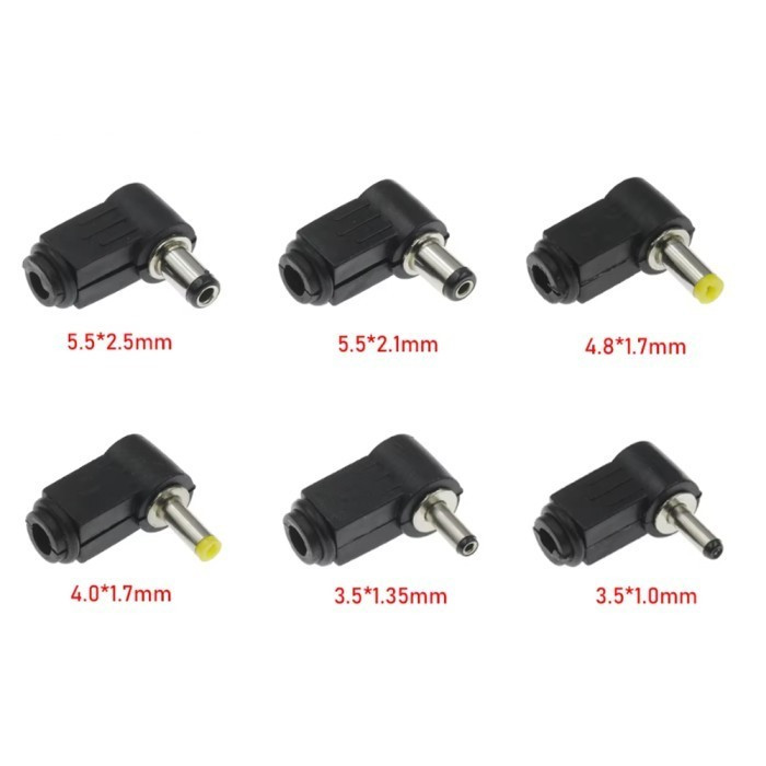 Jack DC Bengkok 4.0mm x 1.7mm L Male Plug Socket Power Adaptor Kabel 4.0x1.7 mm