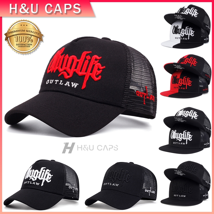 New summer topi baseball pria topi trucker Thuglife sulaman fashion net snapback cap hat sport outdo