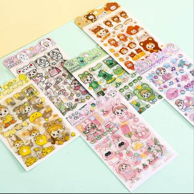 

4 lbr stiker lucu / cute sticker planner notebook dekor jurnal diary diy scrapbook buku catatan