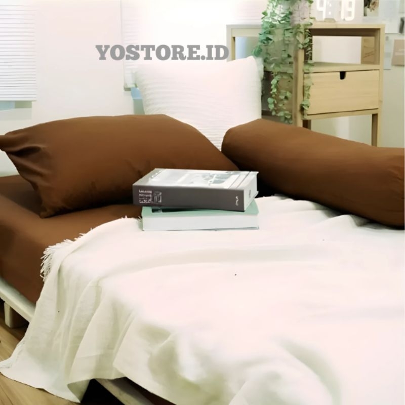 Syafa Dstore Sprei Motif Polos Sprei Polos Aesthetic Sprei Polos Coklat Sprei Polos Latte Sprei
