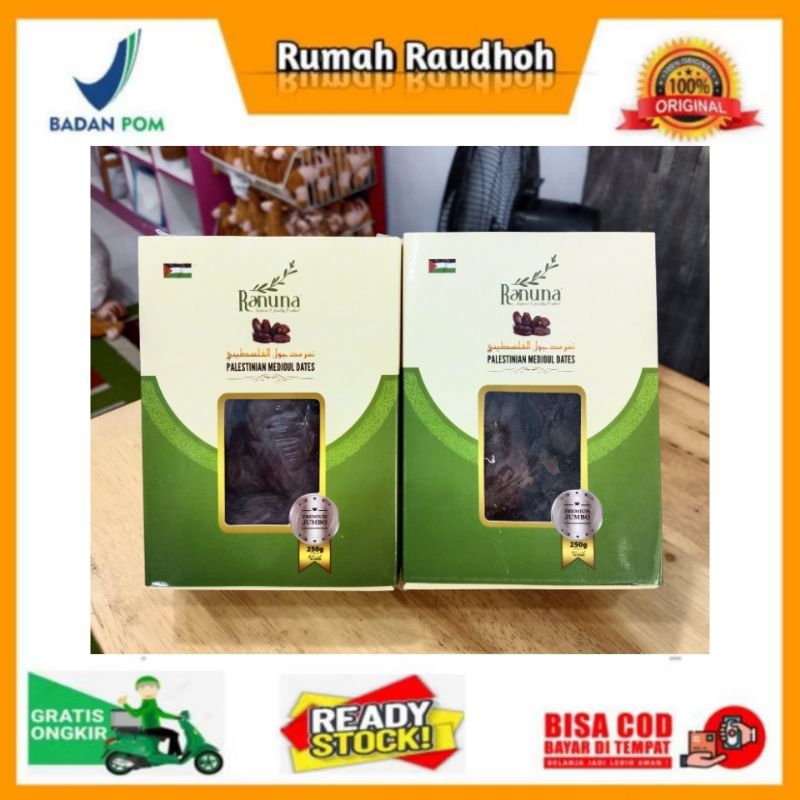 

KURMA MEDJOOL PREMIUM 250 GRAM - RANUNA PALESTINIAN MEDJOUL DATES