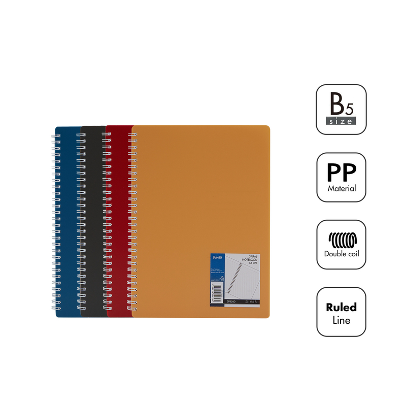 

[ONE's Stationery] Bantex Spiral Notebook B5 Kertas 70g Bergaris Warna Klasik SPB560
