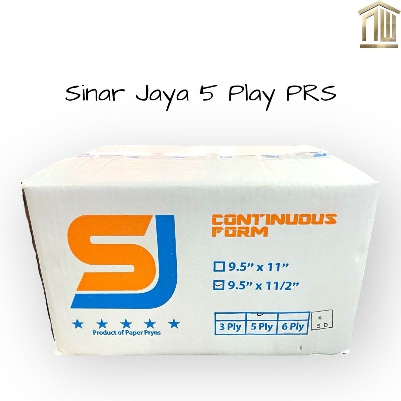 

Continous Form Sinar Jaya 9.5" x 11/2" 5 Play (PRS / Bagi 2)