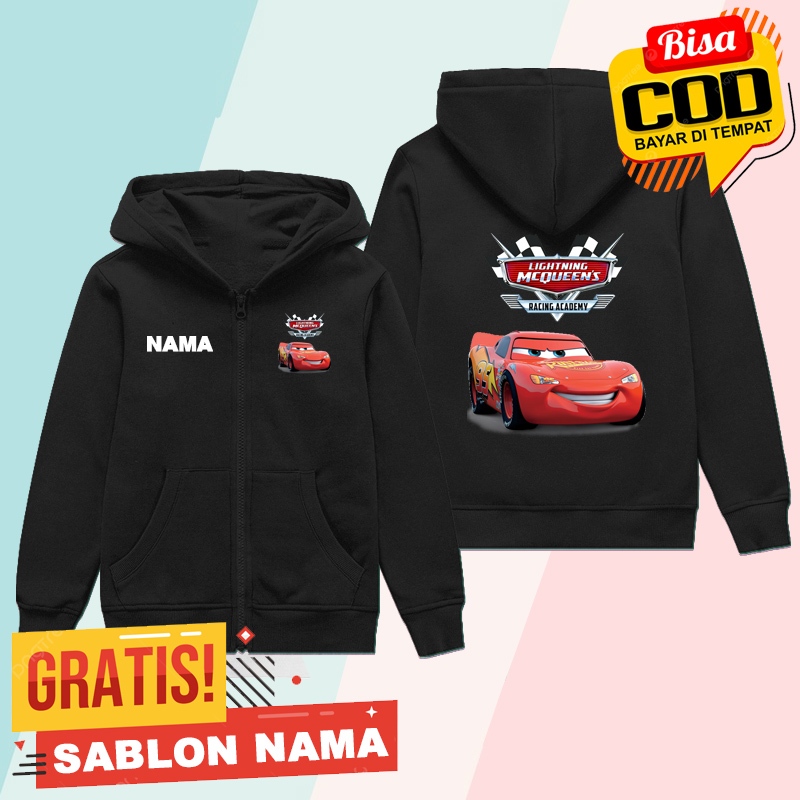 Zipper Anak Mcqueen Racing Academy / Jaket Anak Laki Laki & Perempuan Lightning Mcqueen Racing Acade