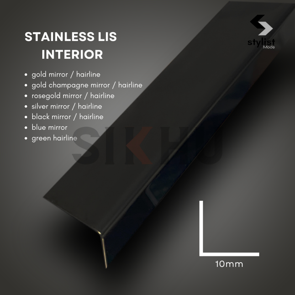 Stainless Lis Interior | Siku L BLACK 10x10mm