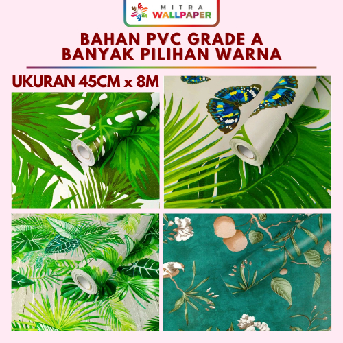 COD [Bayar Di Tempat] Wallpaper Dinding Ruang Tamu Motif Daun Wallpaper Dinding Ruang Tamu Daun Hija