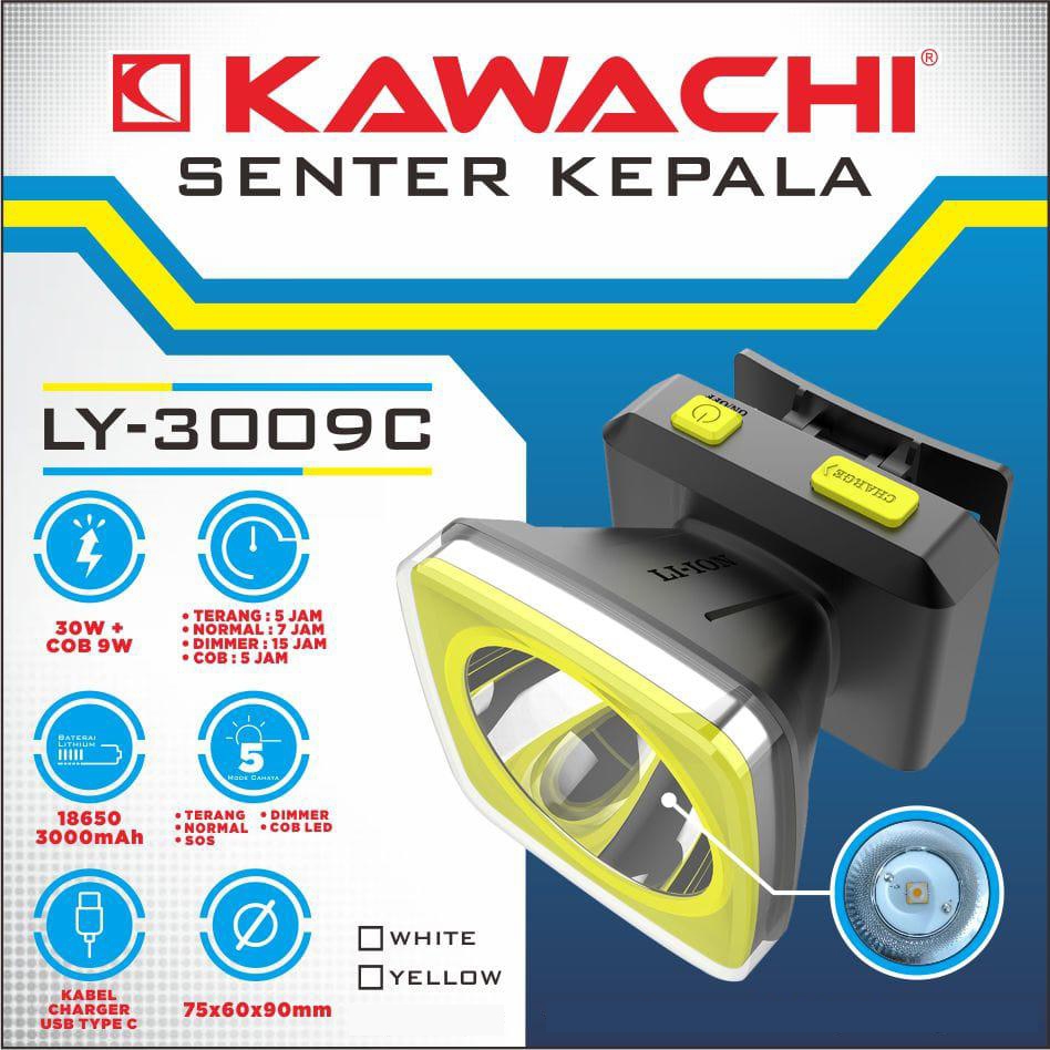 KAWACHI | LY - 3009C | Lampu Emergency | Senter Kepala | Lampu Outdoor