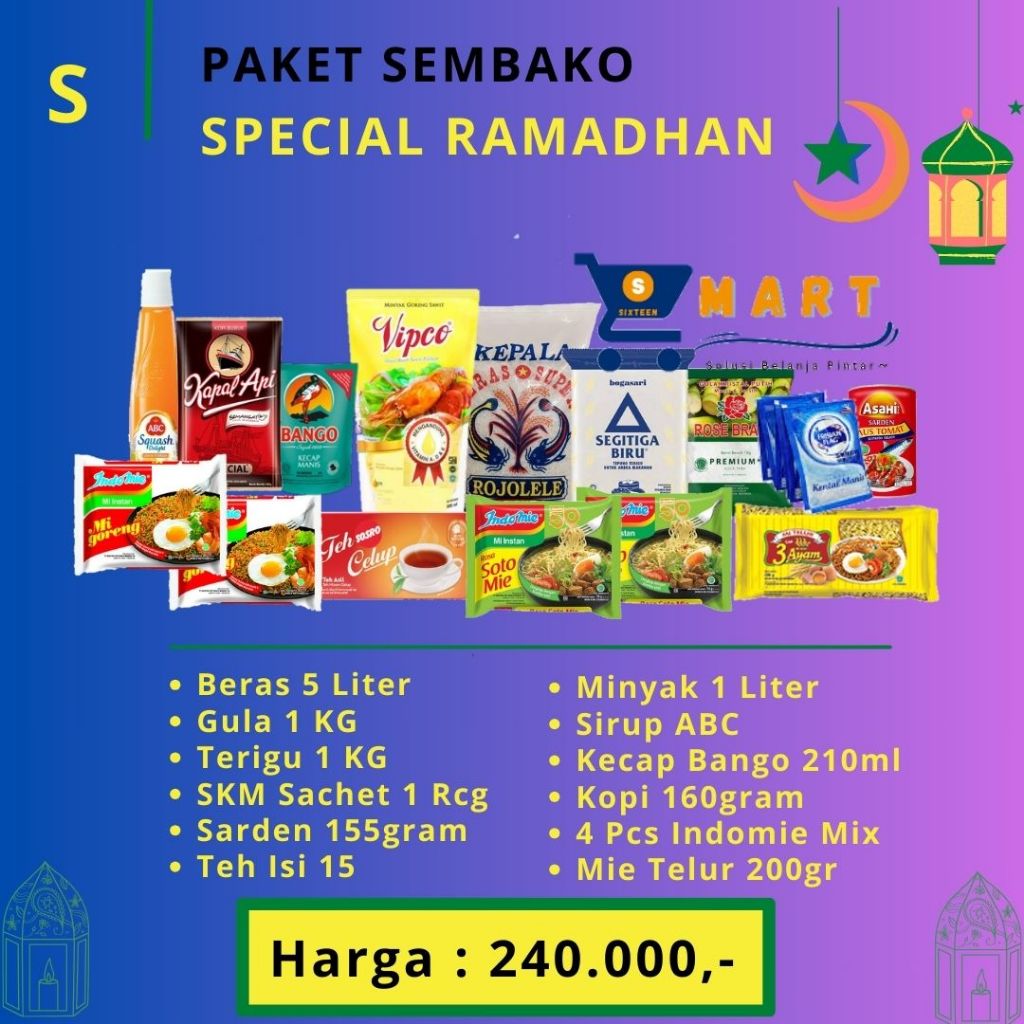 

Paket Sembako Ramadhan S / Paket Sembako Murah