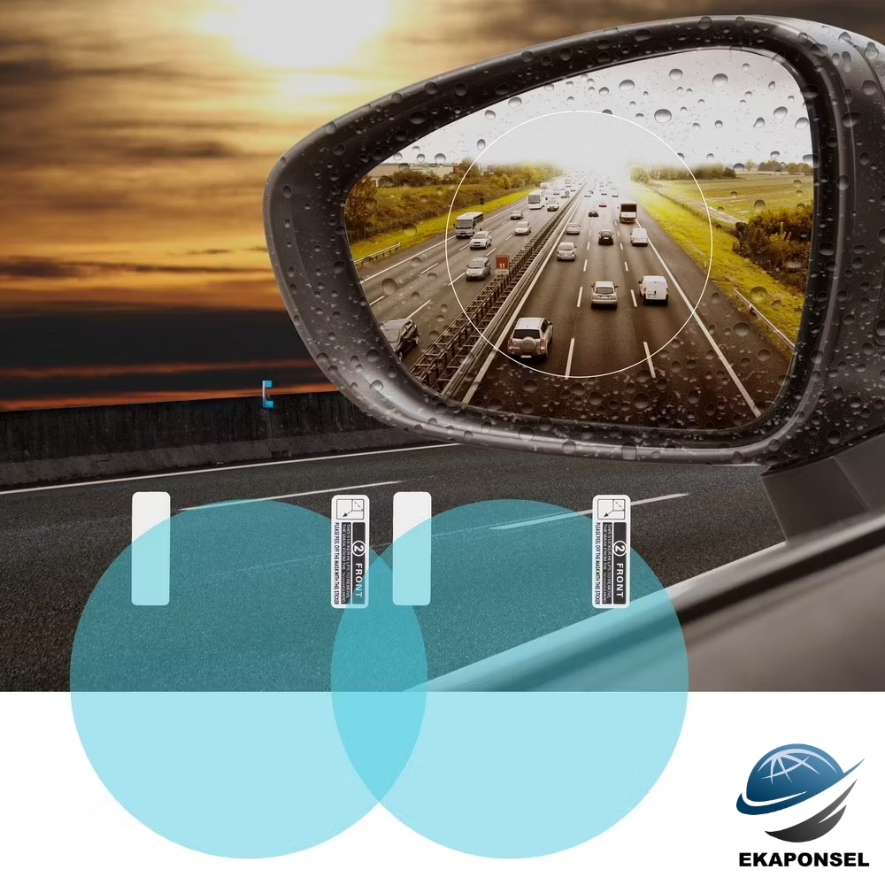 Anti Fog Spion Mobil Sticker Film Mirror Anti Embun Kaca Spion Mobil Bulat Rainproof Universal