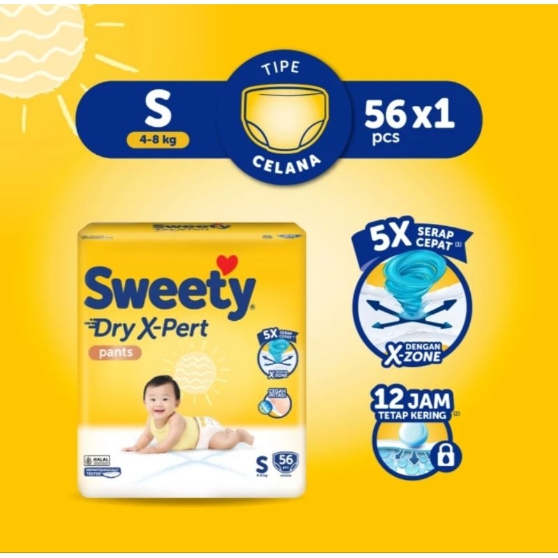 Makassar  SWEETY Bronze Pants S56 Popok Celana Bayi Sweety isi 56 ukuran S