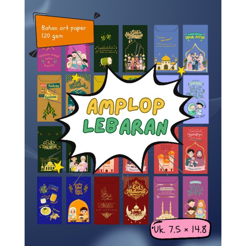 

Amplop Lebaran Panjang Bahan Tebal Gambar Tajam | Amplop Idul Fitri | Amplop THR Isi 20 pcs