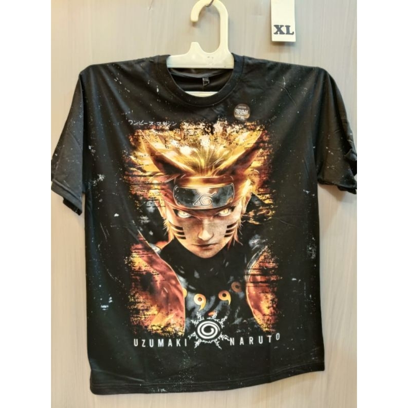 Atasan kaos distro motif keren gambar UZUMAKI NARUTO lengan pendek
