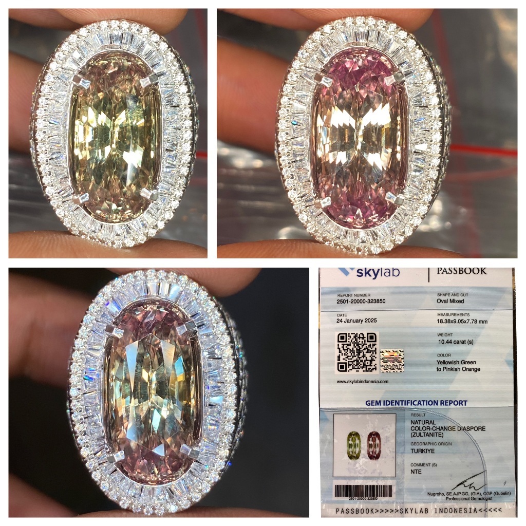 Natural 10.44ct color change diaspore zultanite hq