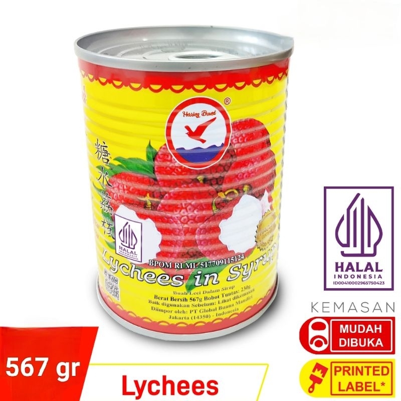 

QH Herring Brand Buah Kaleng Lychee /Leci Kaleng / Lychees in syrup 567gr - 1ctn