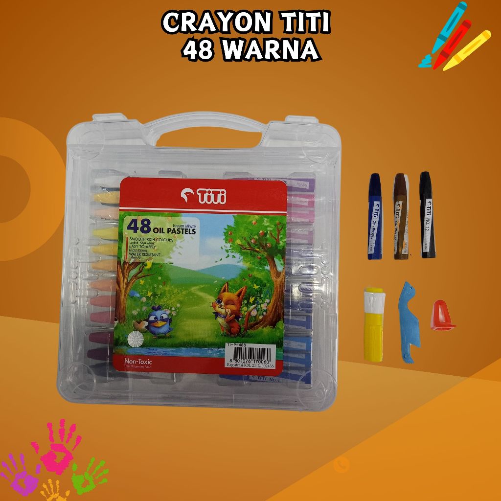 

TITI / JOYKO Oil Pastel Krayon Minyak Crayon 48 Warna 1set