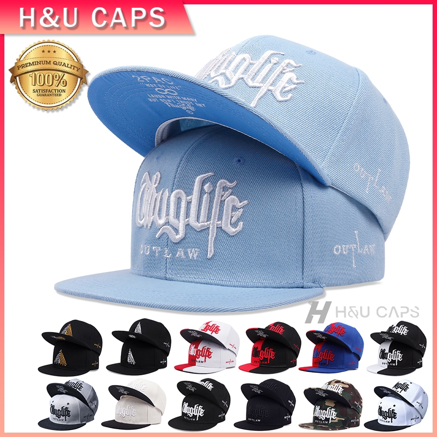 Topi Snapback caps Sumbrero Thug Life Cap 2PAC Olahraga Luar Ruangan Bordir Cap untuk Pria Modis Bis