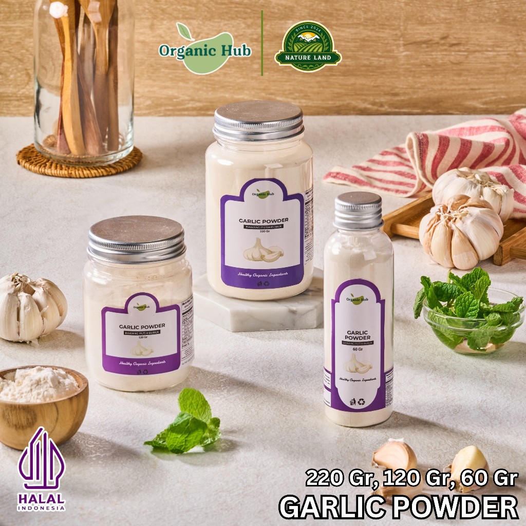 

Organic Hub Bawang Putih Bubuk Onion Powder Premium Quality Bumbu Dapur Organik