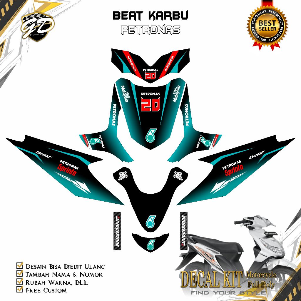 Decal Beat Karbu Full Body Stiker Decal Beat Karbu Full Body 2008 2009 2010 2011 2012 Petronas