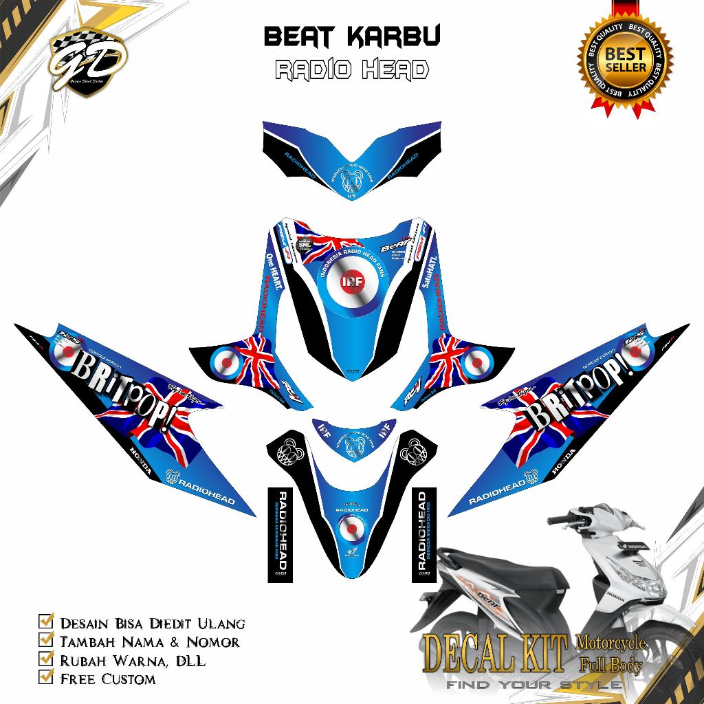 Decal Beat Karbu Full Body Stiker Decal Beat Karbu Full Body 2008 2009 2010 2011 2012 Radiohead